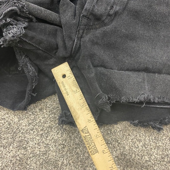 Aeropostale Shorts Womens 4 High Rise Cut-Off Distressed Button Fly jean cowgirl - Picture 9 of 12